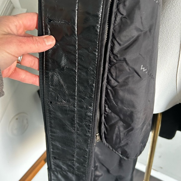 Wilsons Leather Black Genuine Leather Coat | Classic Longline Trench - Picture 4 of 8
